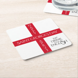 Essen Sie trinken und seien Sie englische St Georg Rechteckiger Pappuntersetzer