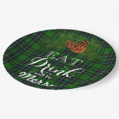 Essen Sie trinken und seien Sie froh-grün Büffel k Pappteller (Schrägansicht)