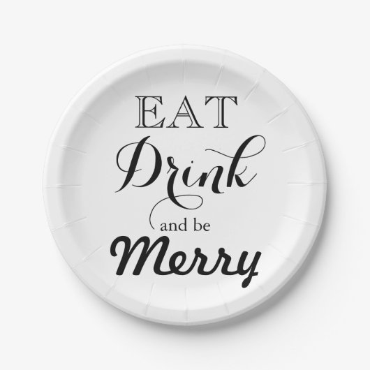 Essen Sie trinken und seien Sie froh Pappteller (Vorderseite)