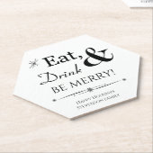 Essen Sie trinken und seien Sie froh Retro, Weihna Untersetzer (angewinkelt)