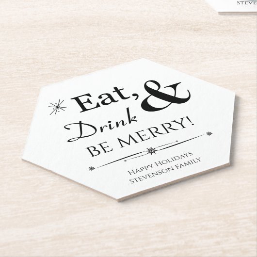 Essen Sie trinken und seien Sie froh Retro, Weihna Untersetzer (angewinkelt)
