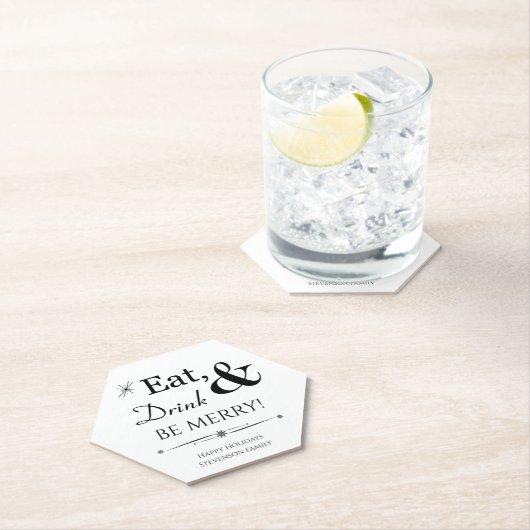 Essen Sie trinken und seien Sie froh Retro, Weihna Untersetzer (Vor Ort)