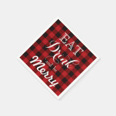 Essen Sie trinken und seien Sie froh, rot-schwarze Serviette (Ecke)