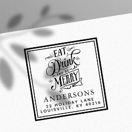 Essen Sie trinken und seien Sie frohe Weihnachts-A Permastempel