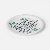 Essen Sie trinken und seien Sie fröhlich. Pappteller (Schrägansicht)