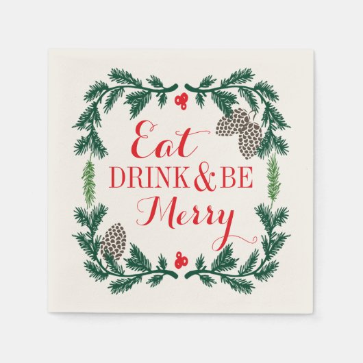 Essen Sie trinken und seien Sie Merry Holiday Papi Serviette (Vorderseite)