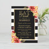 Essen Sie trinken und seien Sie Verheiratet Gold H Einladung (Stehend Vorderseite)