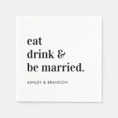 Essen Sie trinken und seien Sie Verheiratet Hochze Serviette (Vorderseite)