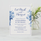 Essen Sie trinken und seien Sie Verheiratet modern Einladung (Stehend Vorderseite)