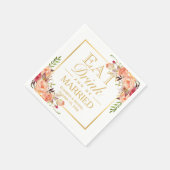 Essen Sie trinken und seien Sie Verheiratet rustik Serviette (Ecke)