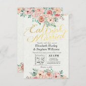 Essen Sie trinken und seien Sie Verheiratete Blume Einladung (Vorne/Hinten)
