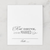 Essen Sie trinken und seien Sie Verheiratete Schwa Platzkarte (Außenseite Aufgefaltet)
