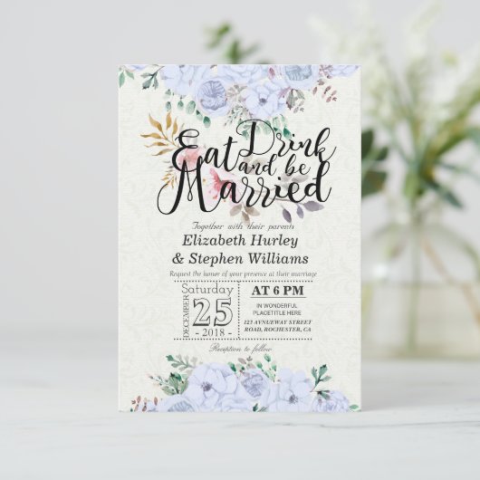 Essen Sie trinken und seien Sie Verheirateter Hoch Einladung (Stehend Vorderseite)