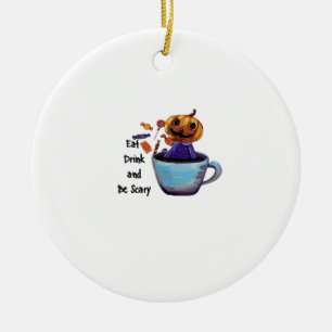 Essen Sie trinken und sind Sie Beängstigend Retro  Keramik Ornament