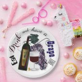 Essen Sie trinken und trinken Sie eine Traube. Pappteller (Party)