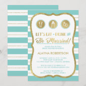 Essen Sie trinken und Verheiratet einladen, Imitat Einladung (Vorne/Hinten)