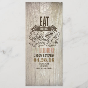 Essen Sie trinken und verheiratet Hochzeitsfeiern Programm