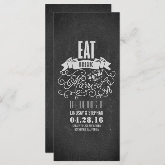Essen Sie trinken und verheiratet Hochzeitsfeiern Programm (Vorne/Hinten)