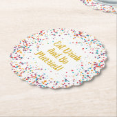 Essen Sie trinken und Verheiratet Hochzeitsfeiern  Untersetzer (angewinkelt)