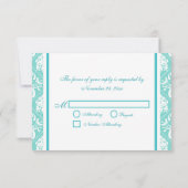 Essen Sie trinken und Verheiratet sein - Aquamarin RSVP Karte (Rückseite)
