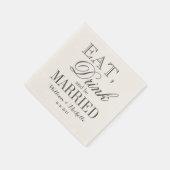 Essen Sie trinken und verheiratet sein ecru Hochze Serviette (Ecke)