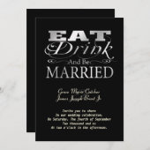 Essen Sie trinken und Verheiratet sein Einladung (Vorne/Hinten)