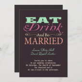 Essen Sie trinken und Verheiratet sein Einladung (Vorne/Hinten)