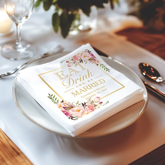 Essen Sie trinken und Verheiratet sein elegantes C Serviette