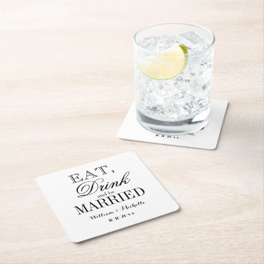 Essen Sie trinken und verheiratet sein extravagant Rechteckiger Pappuntersetzer (Vor Ort)