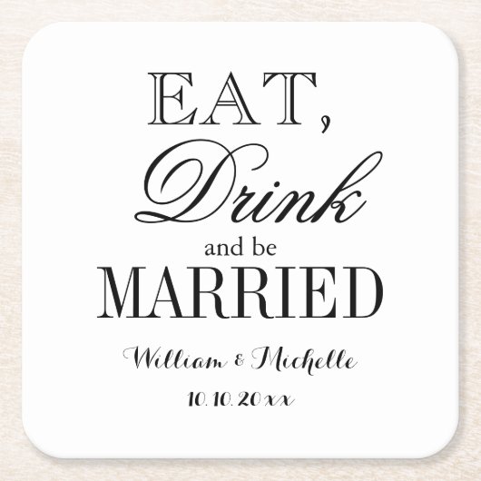 Essen Sie trinken und verheiratet sein extravagant Rechteckiger Pappuntersetzer (Vorderseite)
