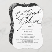 Essen Sie trinken und verheiratet sein Moderne Scr Einladung (Vorne/Hinten)