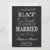 Essen Sie trinken und Verheiratet sein Save the Da Date (Rückseite)