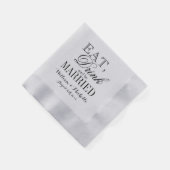 Essen Sie trinken und verheiratet silber geprägt H Serviette (Ecke)