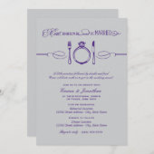 Essen Sie trinken und Verheiratete Lila Probe Aben Einladung (Vorne/Hinten)