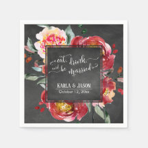 Essen Sie trinken und Verheiratete rote Blume auf 