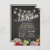 Essen Sie trinken und Verheiratete String Light Ch Einladung (Vorne/Hinten)