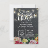 Essen Sie trinken und Verheiratete String Light Ch Einladung (Vorderseite)