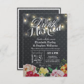 Essen Sie trinken und Verheiratete String Light Ch Einladung (Vorne/Hinten)