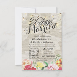 Essen Sie trinken und Verheiratete String Light Ch Einladung