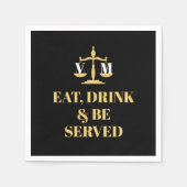 Essen Sie trinken und werden Sie bedient Jurastudi Serviette (Vorderseite)