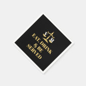 Essen Sie trinken und werden Sie bedient Jurastudi Serviette (Ecke)