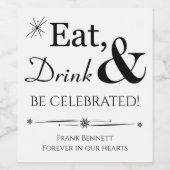 Essen Sie trinken und werden Sie gefeiert Feier de Weinetikett (Einzelnes Label)