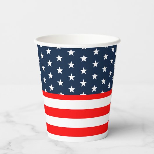 Essen Sie trinken und werden Sie Patriotic 4. Juli Pappbecher (Rückseite)