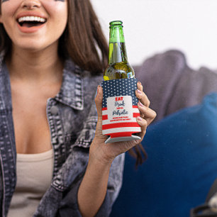 Essen Sie trinken und werden Sie Patriotic 4. Juli Selters Dosenkühler