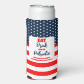 Essen Sie trinken und werden Sie Patriotic 4. Juli Selters Dosenkühler (Seltzer Vorderseite)
