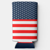 Essen Sie trinken und werden Sie Patriotic 4. Juli Selters Dosenkühler (Rückseite)