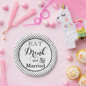 Essen Sie trinken, Verheiratet sein | polka dot pa Pappteller (Party)