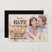 Essen Sie trinken Verheiratete rustikale Hochzeit RSVP Karte (Vorne/Hinten)