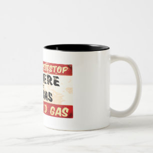 Essen Sie und erhalten Sie Gas Zweifarbige Tasse