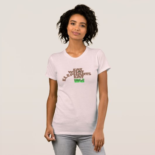 ESSEN SIE, WAS ELEFANTEN ESSEN. GEHEN VEGAN. T-Shirt (Vorne ganz)